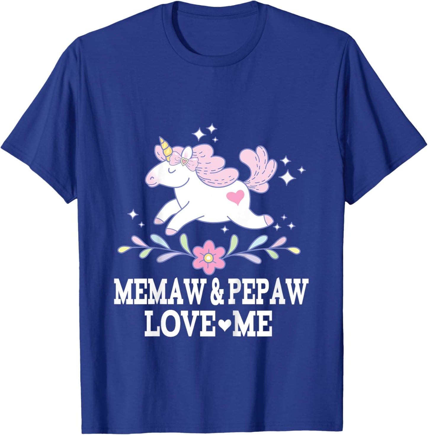 Kids Memaw and Pepaw Love Me Granddaughter Unicorn T-Shirt - T-Shirt | Royal