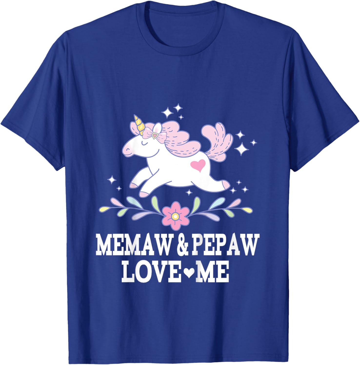Kids Memaw and Pepaw Love Me Granddaughter Unicorn T-Shirt - T-Shirt | Royal