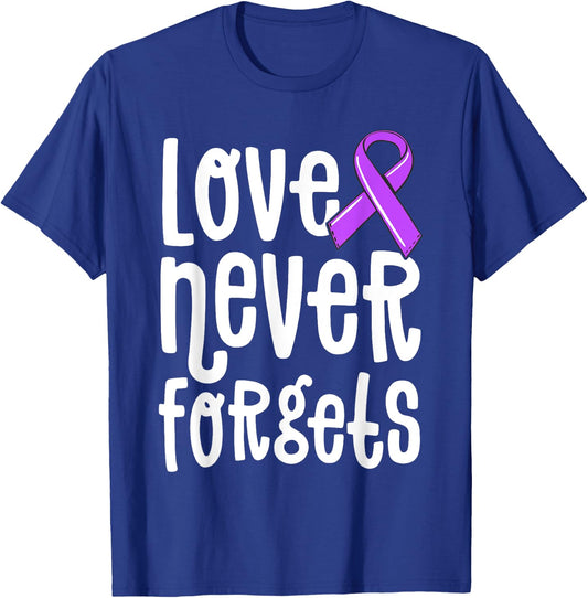 Love Never Forgets Memories Matter Alzheimer Shirt End ALZ T-Shirt - T-Shirt | Royal