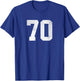 Jersey Uniform Number #70 Athletic Style Sports Graphic T-Shirt - T-Shirt | Royal