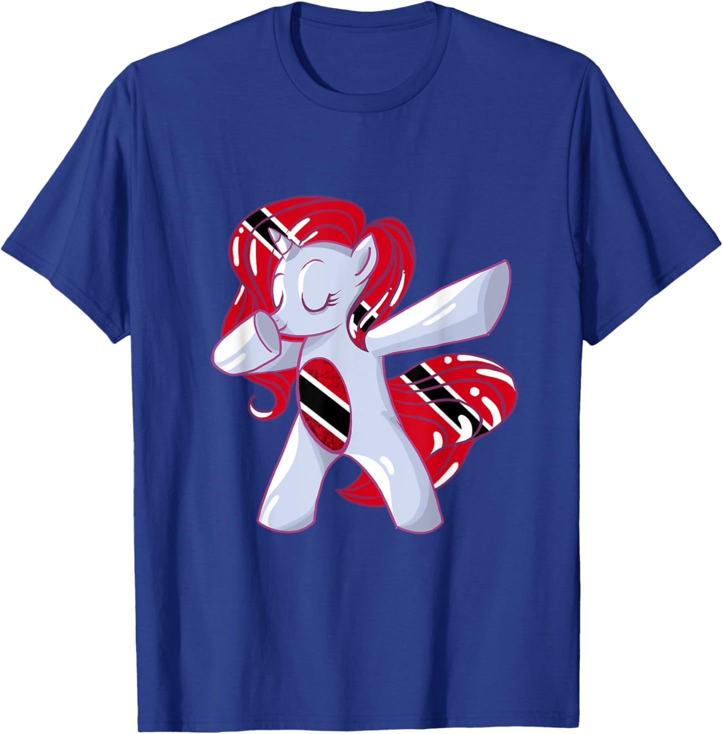 Dabbing Unicorn Trinidadian Flag Trinidad And Tobago T-Shirt - T-Shirt | Royal