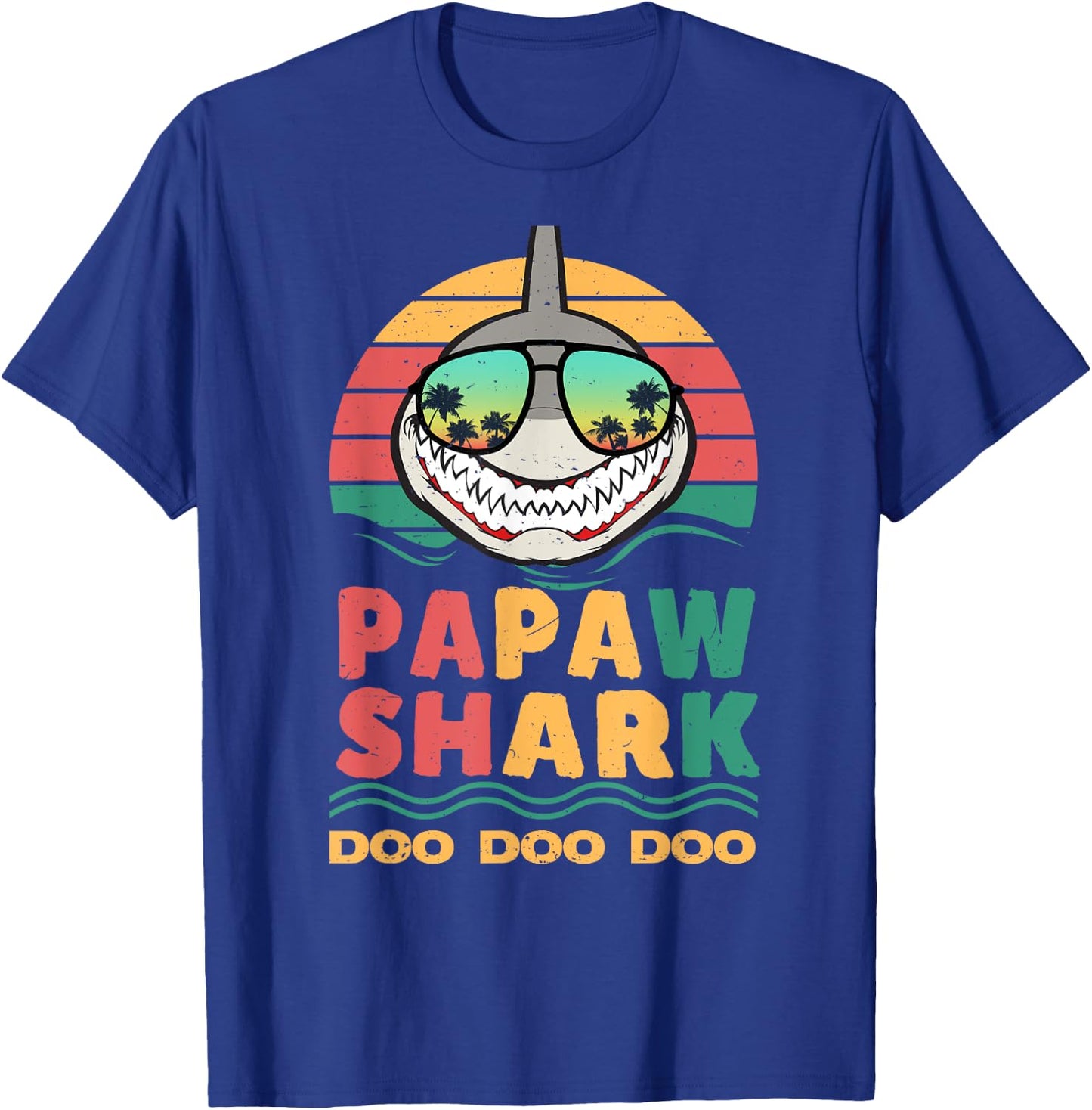 FAMILY 365 Papaw Shark Fathers Day Papa Dad Grandpa Men Gift T-Shirt - T-Shirt | Royal