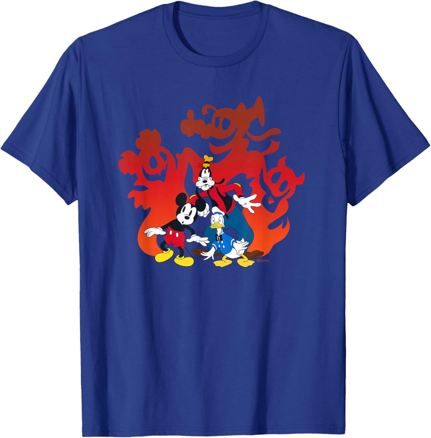 Disney Mickey Mouse Donald Goofy Halloween Scary Shadows T-Shirt - T-Shirt | Royal