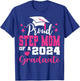 Super Proud Step Mom of 2024 Graduate Awesome Family College T-Shirt - T-Shirt | Royal