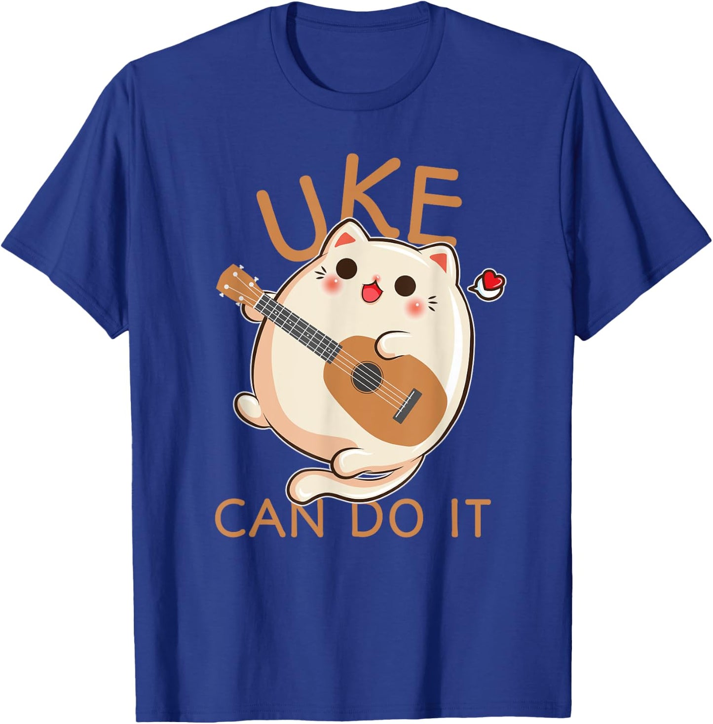 Ukulele print Funny Uke Can Do It Cat Playing product Gift T-Shirt - T-Shirt | Royal