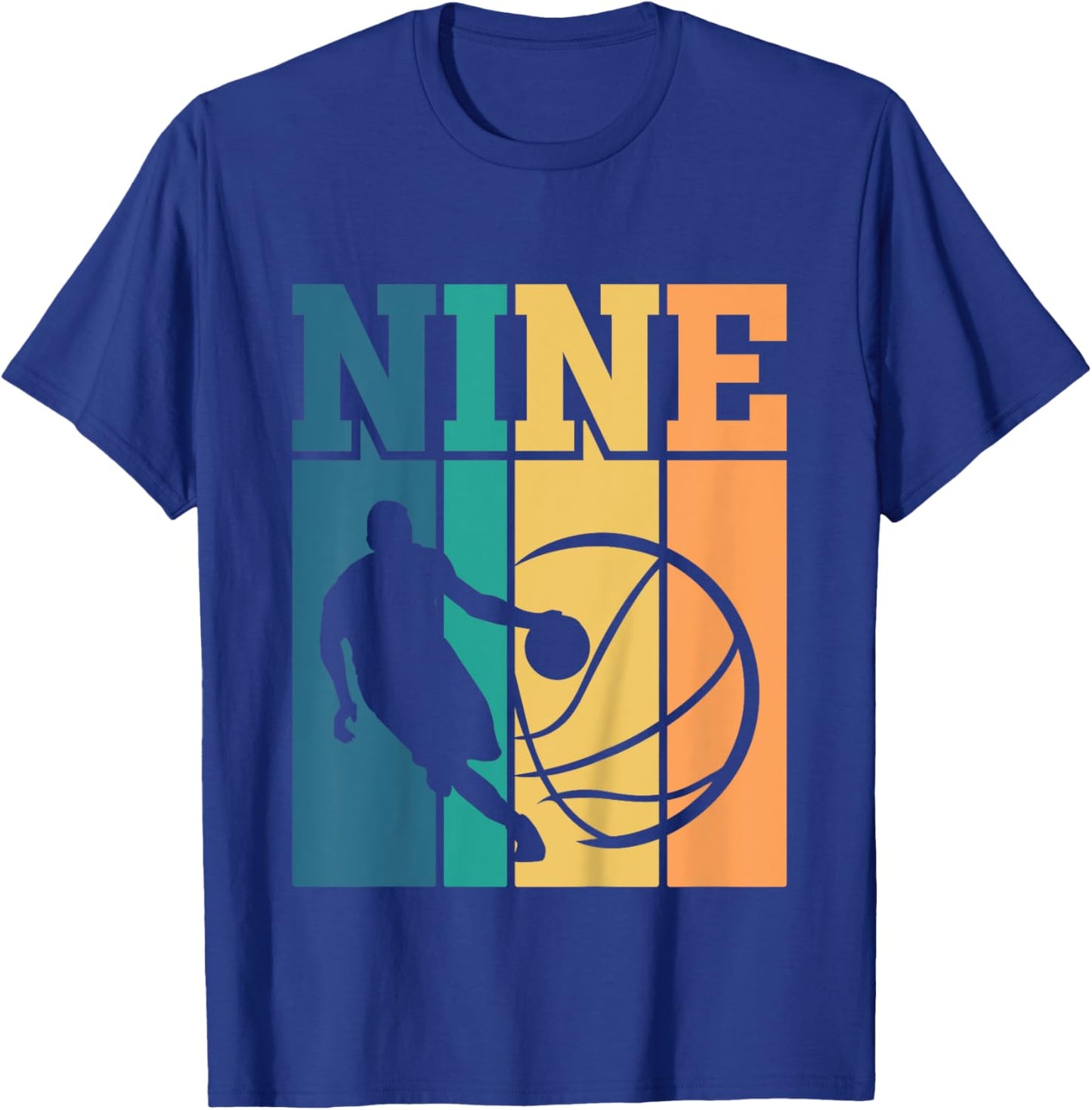 Kids Children's birthday 9 years 9th birthday basketball T-Shirt - T-Shirt | Royal