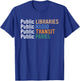 Public Libraries Public Radio Public Transit Public Parks T-Shirt - T-Shirt | Royal
