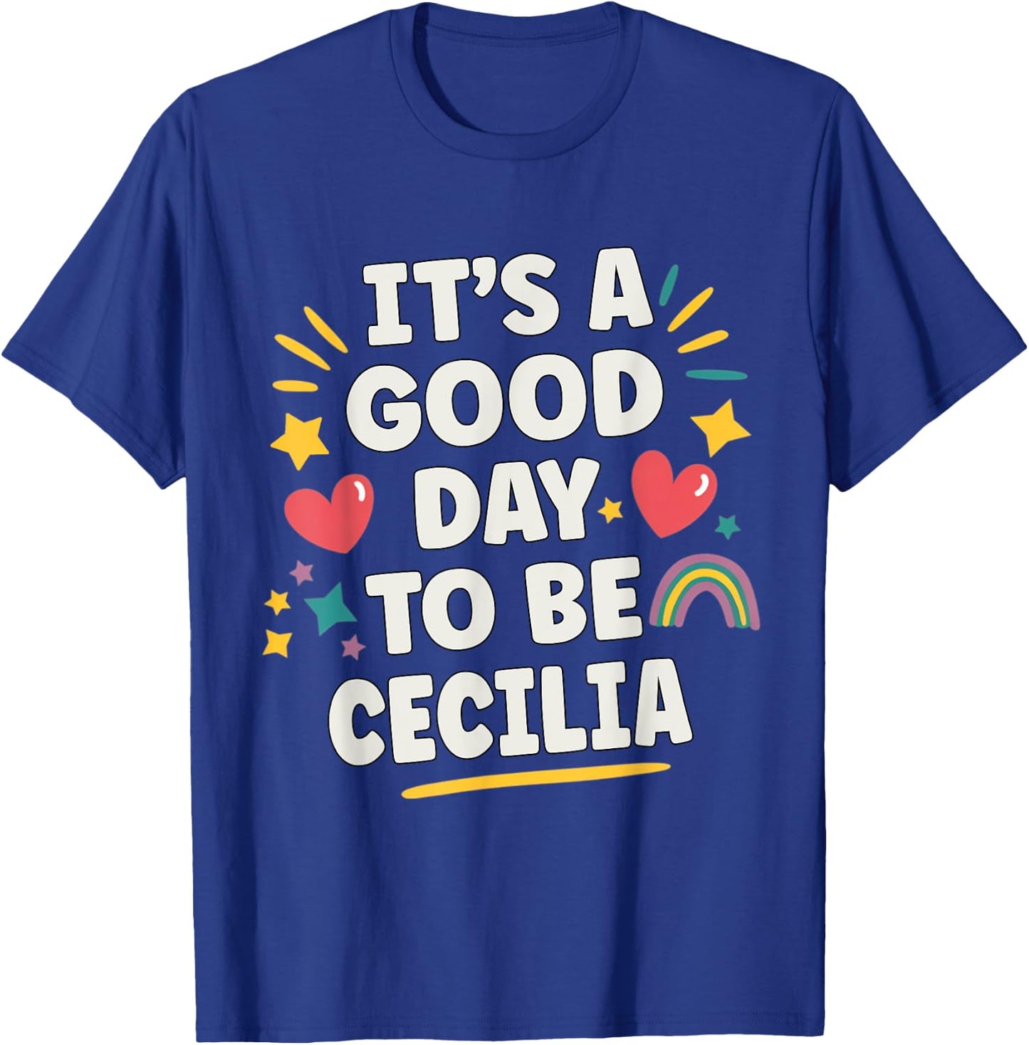 Cecilia Personalized Retro Girls Custom Cecilia Name T-Shirt - T-Shirt | Royal