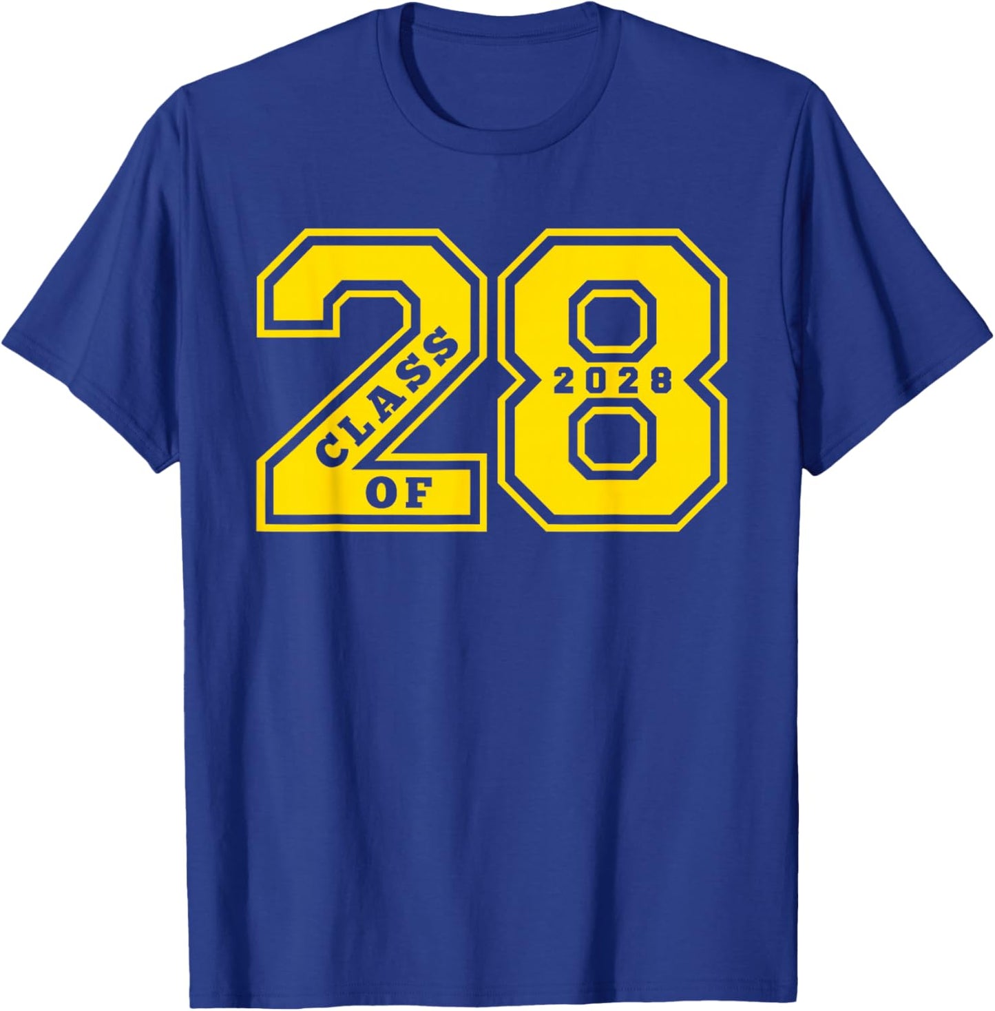 Class of 2028 - Gold Letterman Style Class of 28 Swag Gift 1 T-Shirt - T-Shirt | Royal