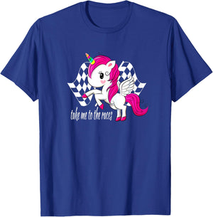 Dirt Track Racing Shirt Take Me To The Races Checkered Flag T-Shirt - T-Shirt | Royal