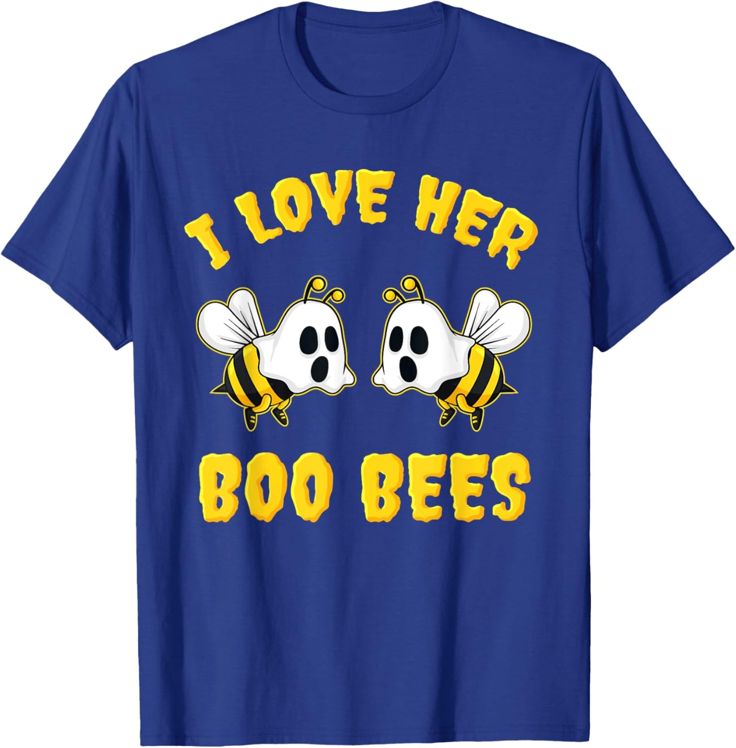 Halloween I Love Her Boo Bees Funny T-Shirt - T-Shirt | Royal