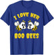Halloween I Love Her Boo Bees Funny T-Shirt - T-Shirt | Royal