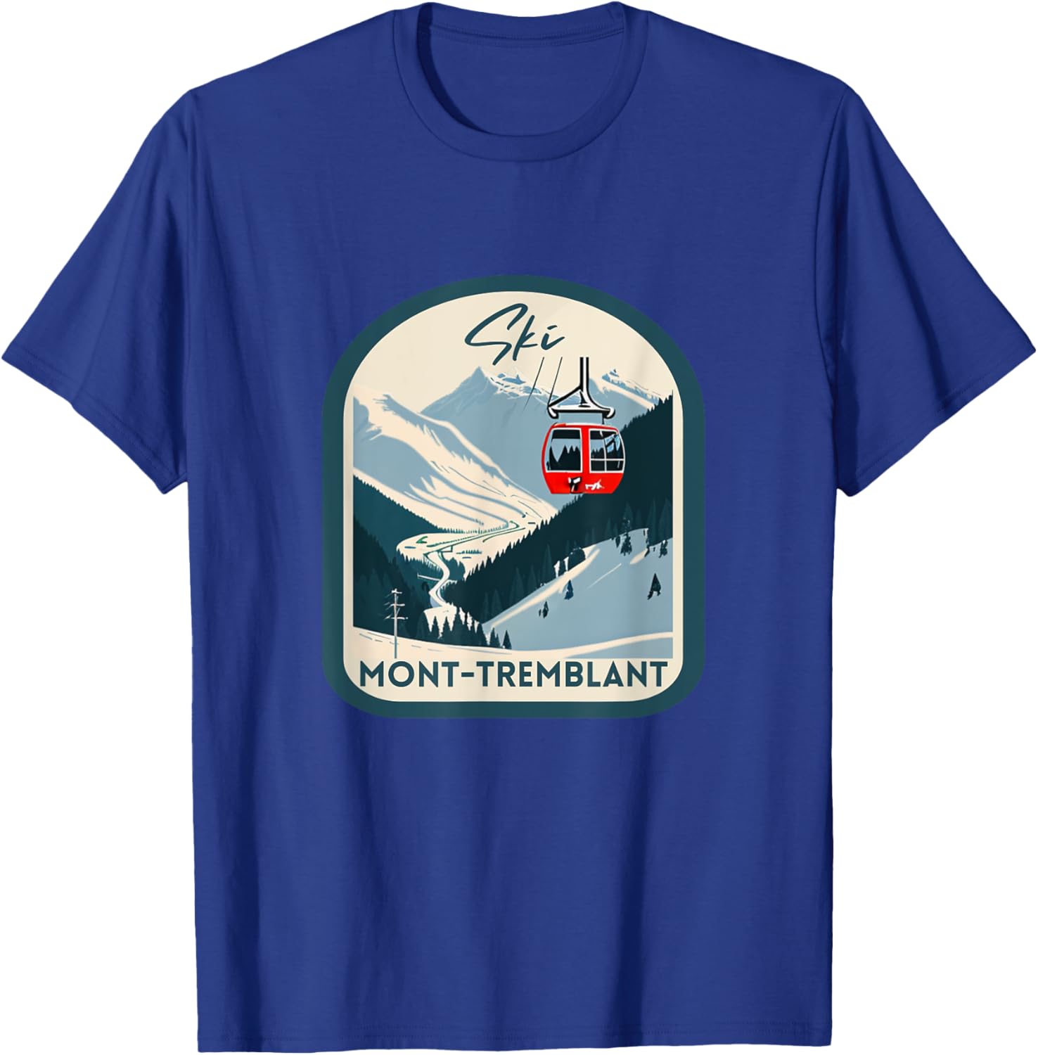Ski Mont-Tremblant Retro Vintage Style Mont-Tremblant Skiing T-Shirt - T-Shirt | Royal