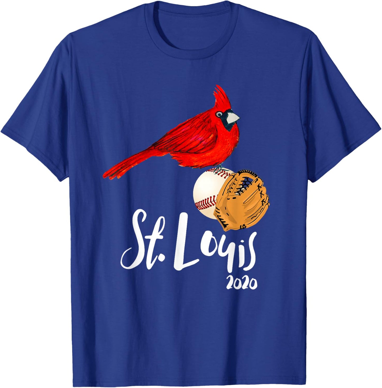 Saint Louis Red Cardinal 2020 Art and Baseball Design T-Shirt - T-Shirt | Royal