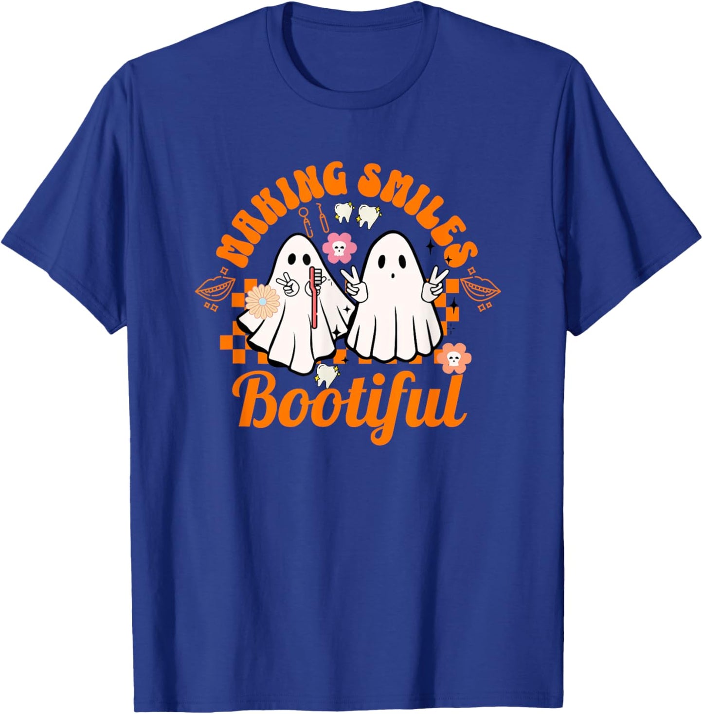 Making Smiles Bootiful Halloween Dental Hygienist Teeth T-Shirt - T-Shirt | Royal