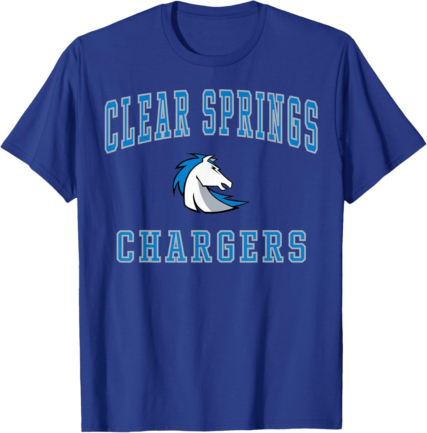 Clear Springs High School Chargers C1 T-Shirt - T-Shirt | Royal
