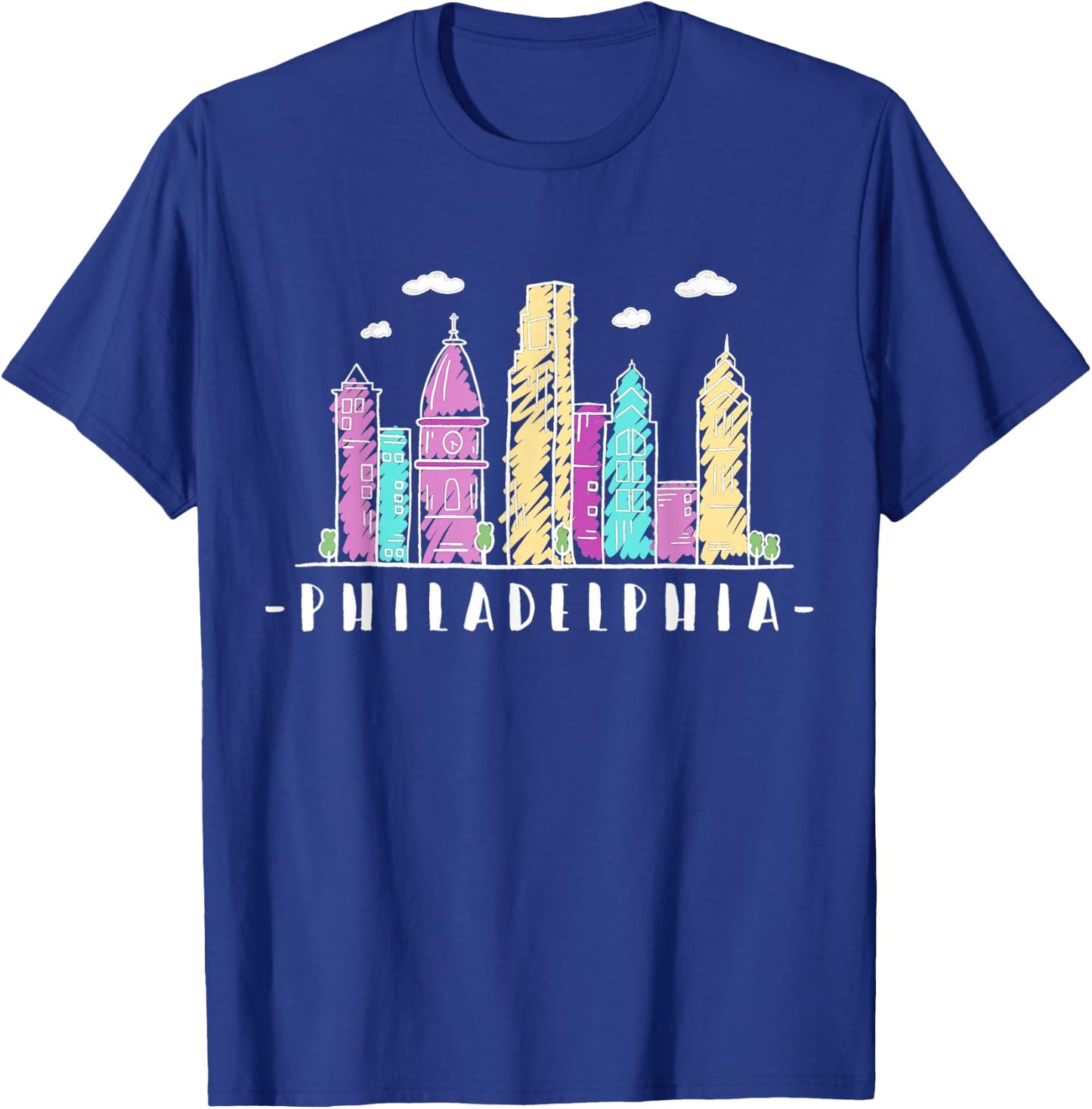 Philadelphia Skyline Pennsylvania Souvenir Gift T-Shirt - T-Shirt | Royal