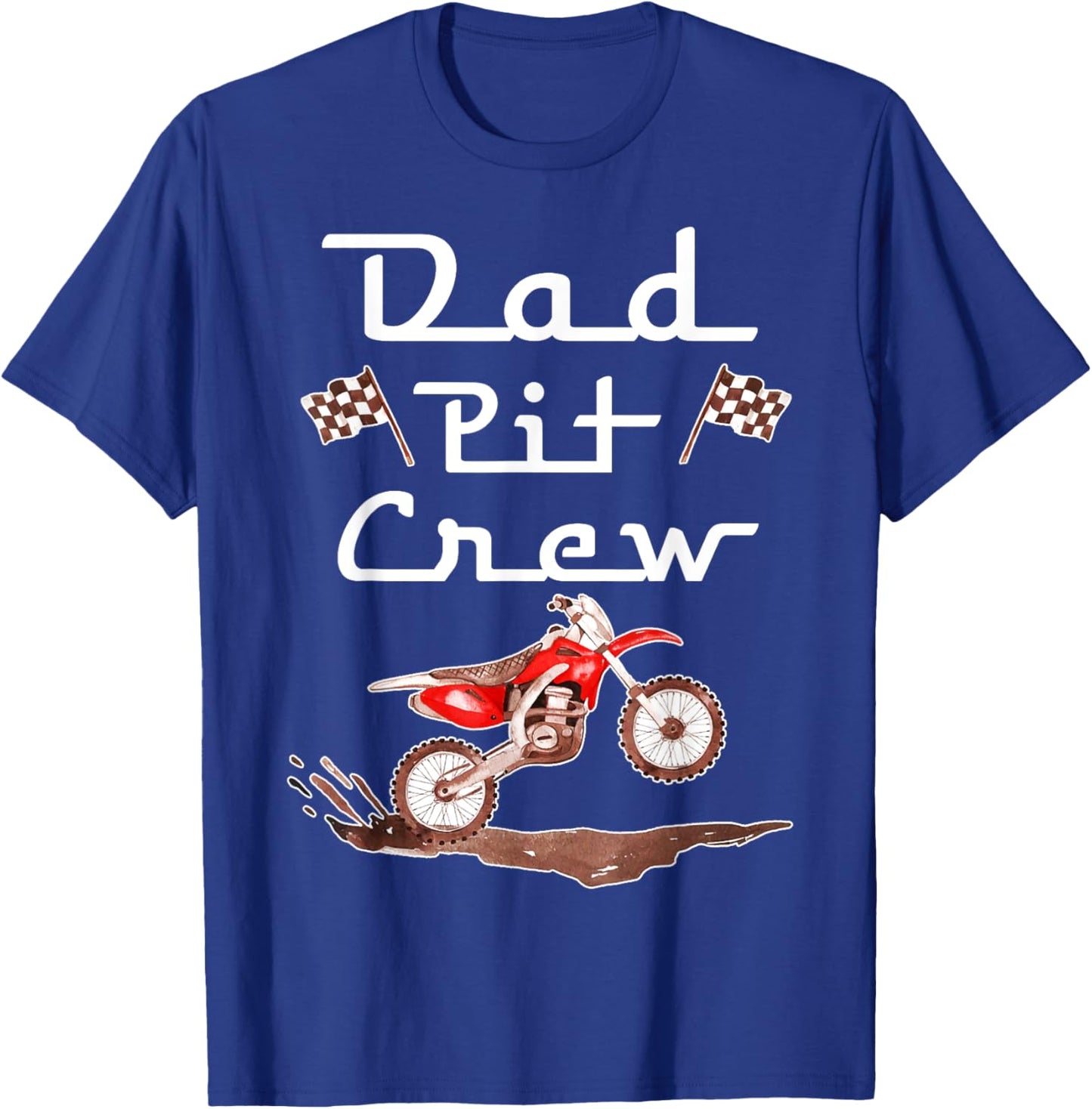 Dirt Bike Birthday Party Racing Family Dad Pit Crew T-Shirt - T-Shirt | Royal