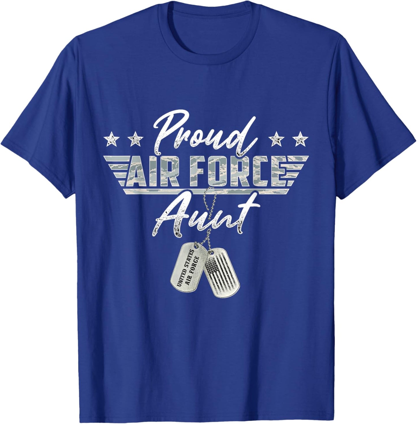 Proud Air Force Aunt Military US Air Force Family Matching T-Shirt - T-Shirt | Royal