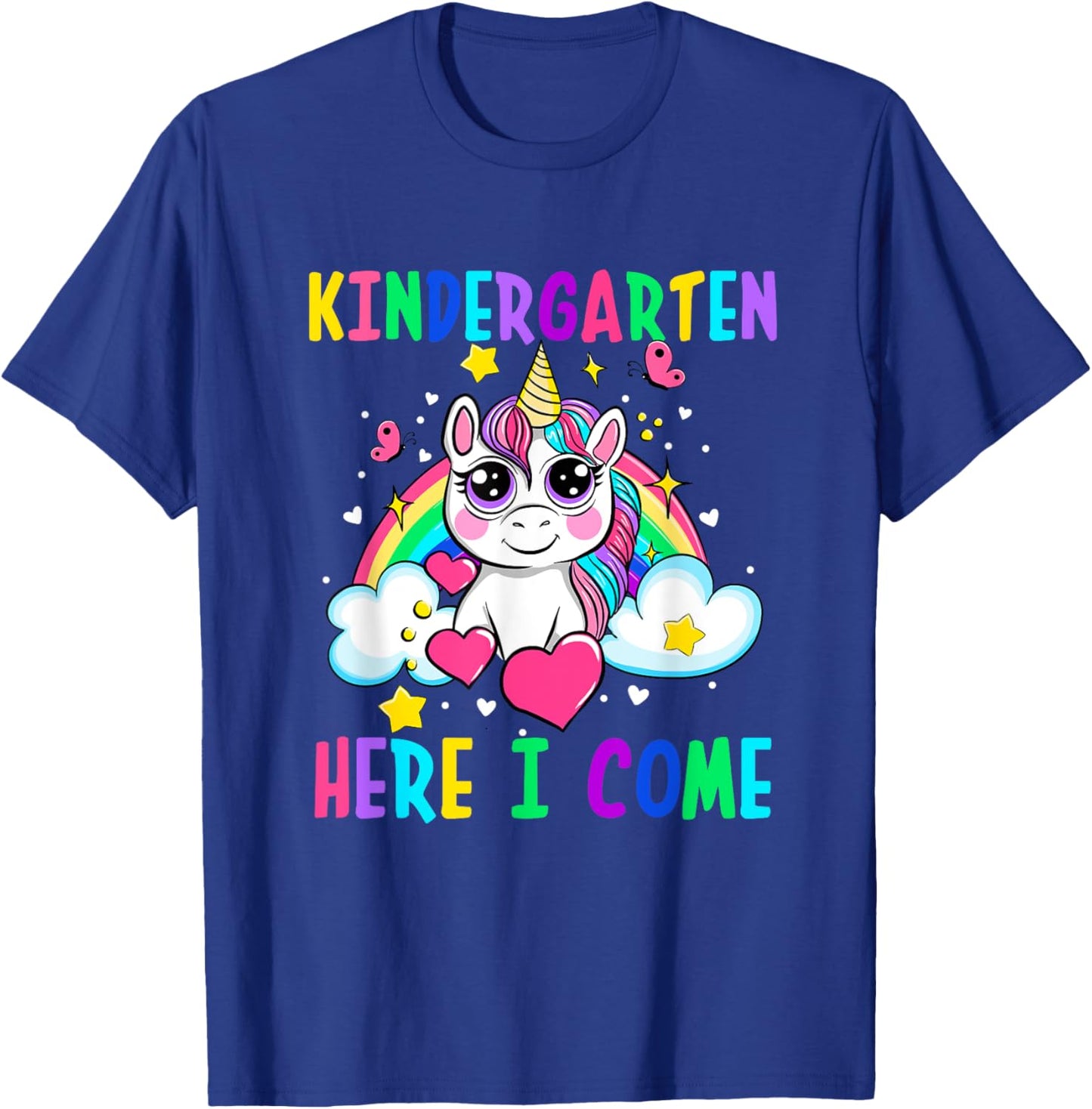 Cute Unicorn Kindergarten Here I Come School Kindergarten T-Shirt - T-Shirt | Royal