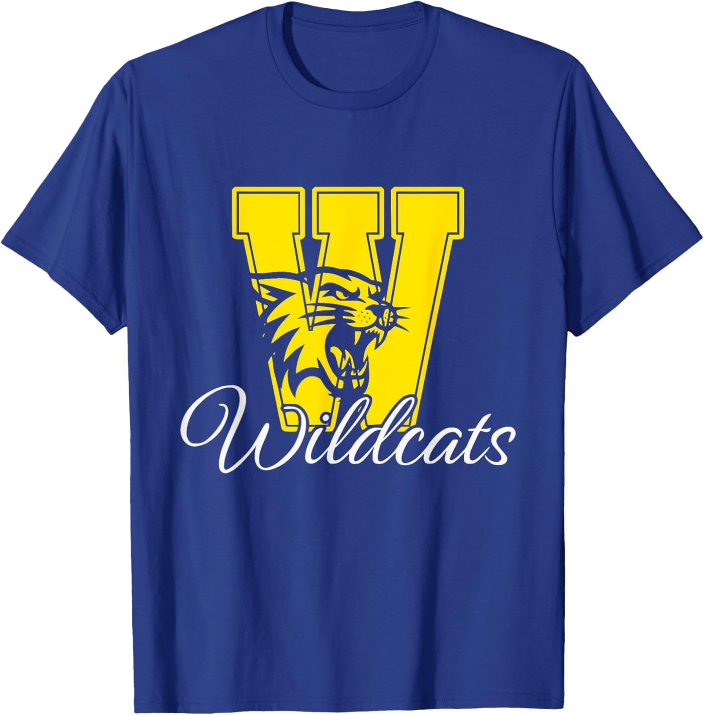 Wildcats Spirit Bold Letter W T-Shirt - T-Shirt | Royal