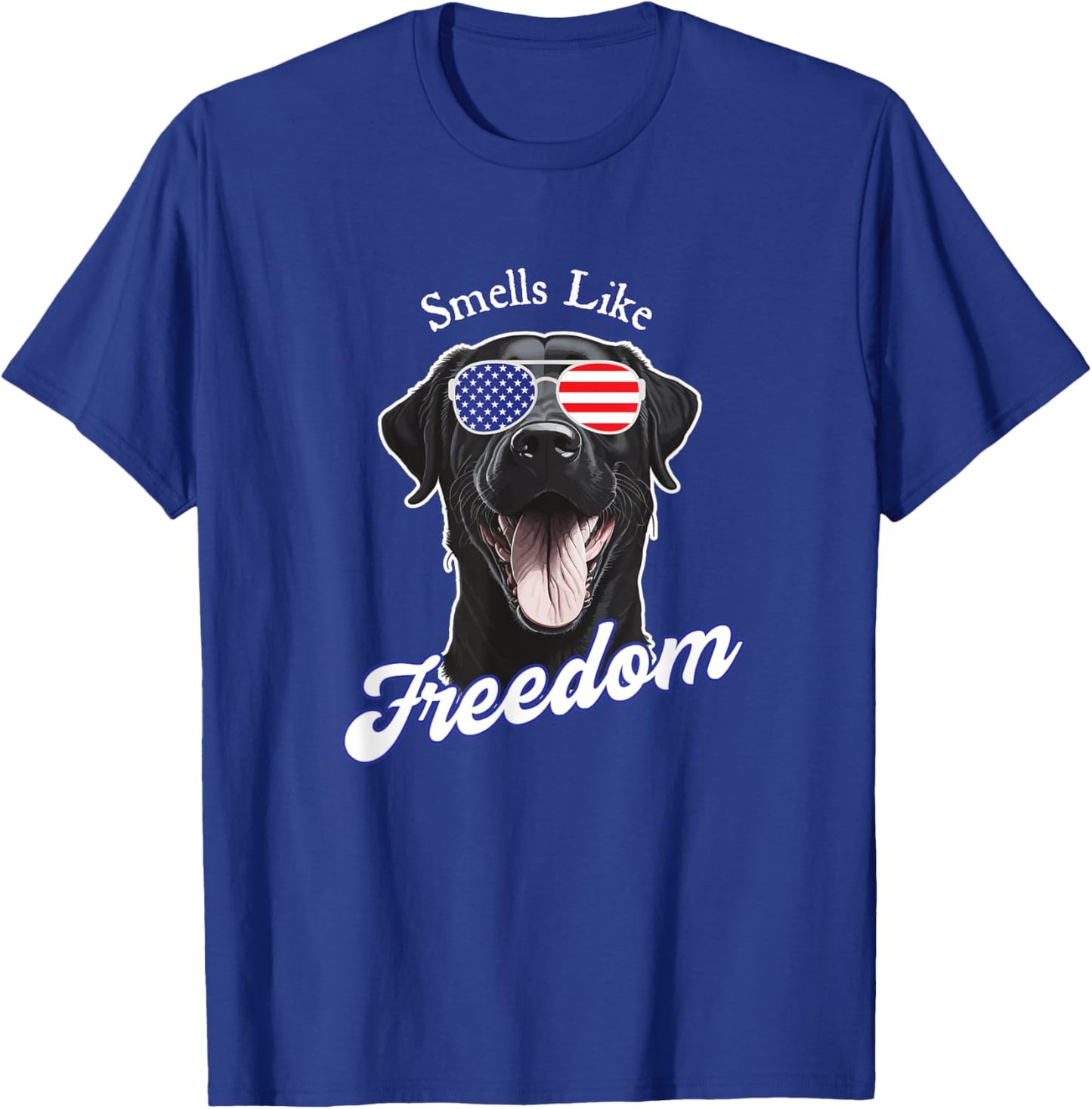 Black Lab American Flag Patriotic Vintage 4th of July Retro T-Shirt - T-Shirt | Royal