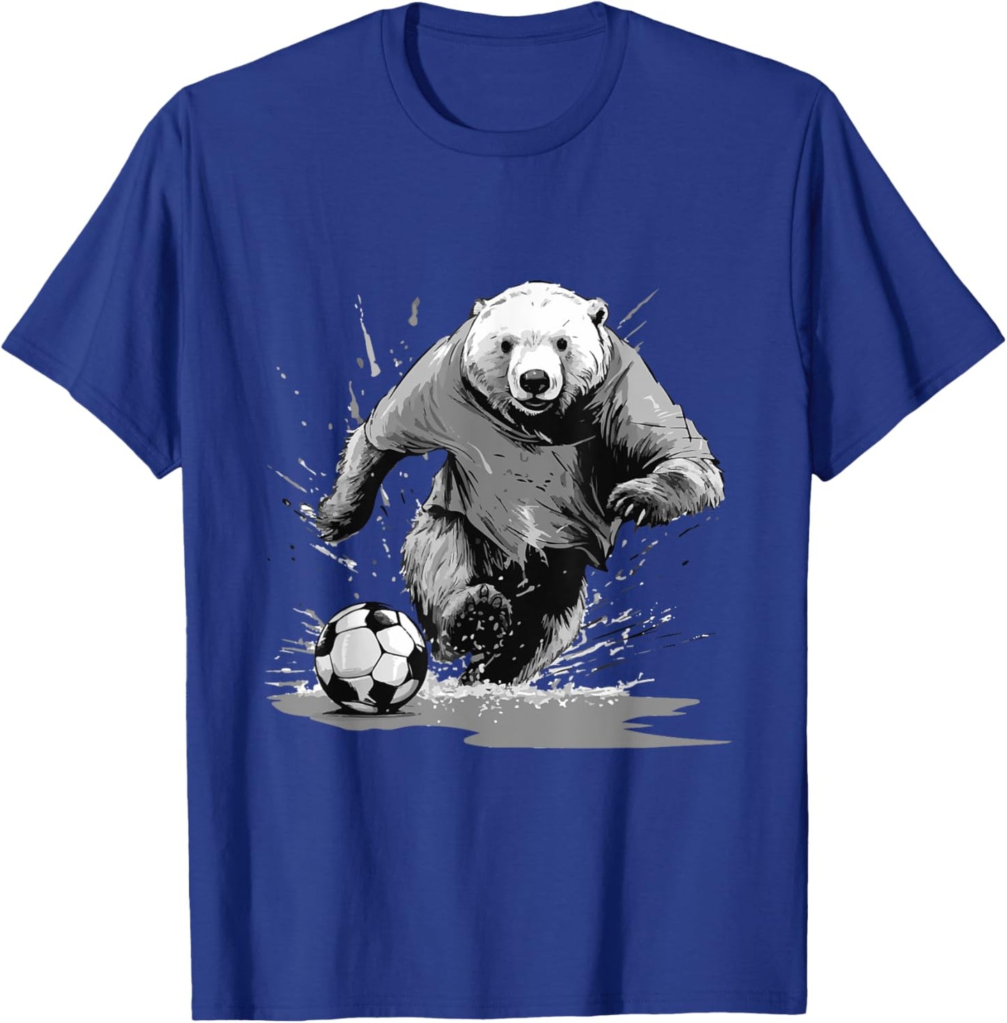 Polar Bear Playing Soccer Animal T-Shirt - T-Shirt | Royal