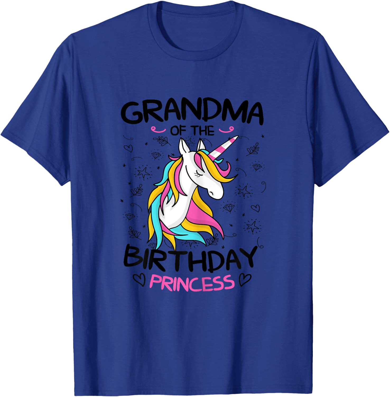 Grandma Of The Birthday Princess Shirt Unicorn Girl T-Shirt - T-Shirt | Royal