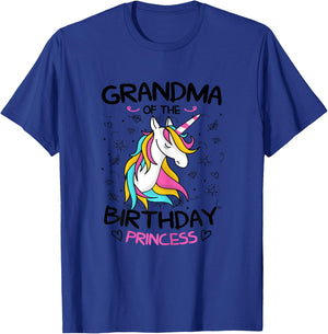 Grandma Of The Birthday Princess Shirt Unicorn Girl T-Shirt - T-Shirt | Royal