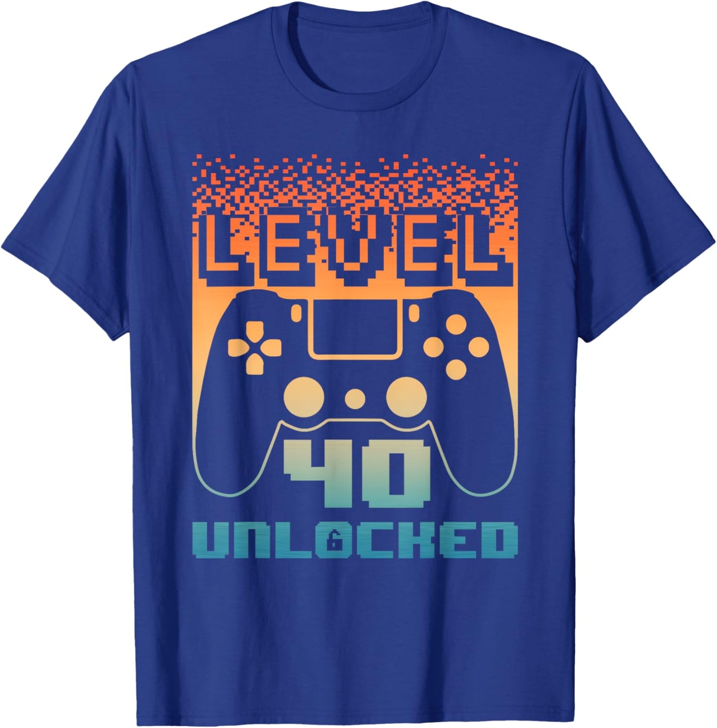 40th Birthday Level 40 Unlocked Gamer 40 Year Old T-Shirt - T-Shirt | Royal