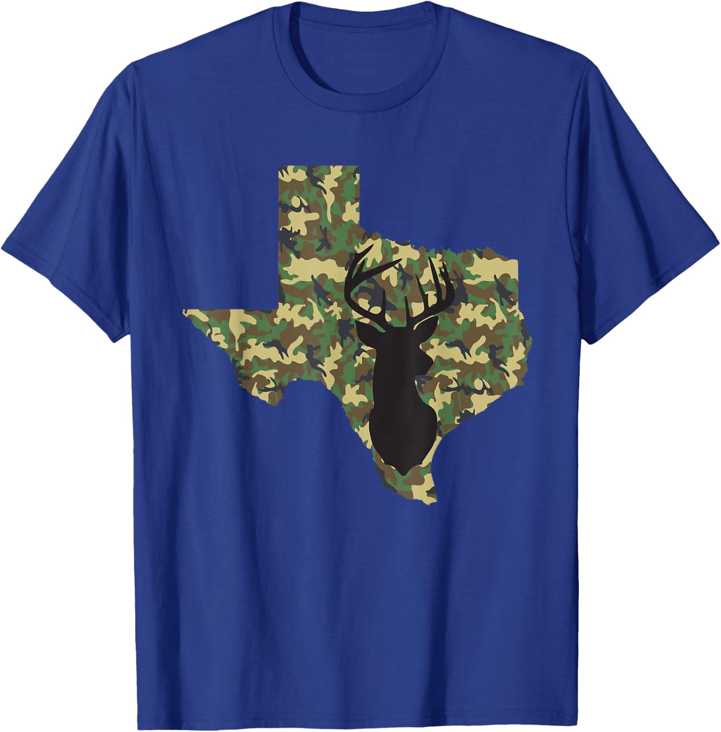 Deer Hunter Camouflage Hunting Safety Orange State Texas T-Shirt - T-Shirt | Royal