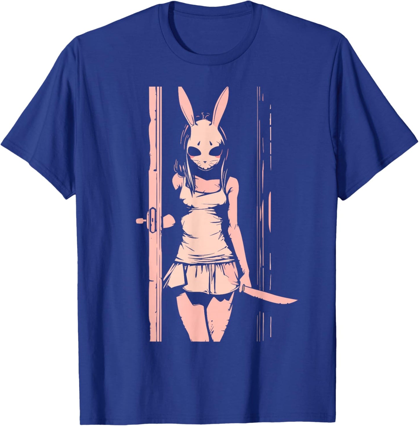 Horror Girl Bunny Mask Slasher Anime Alt Creepy Pastel Goth T-Shirt - T-Shirt | Royal
