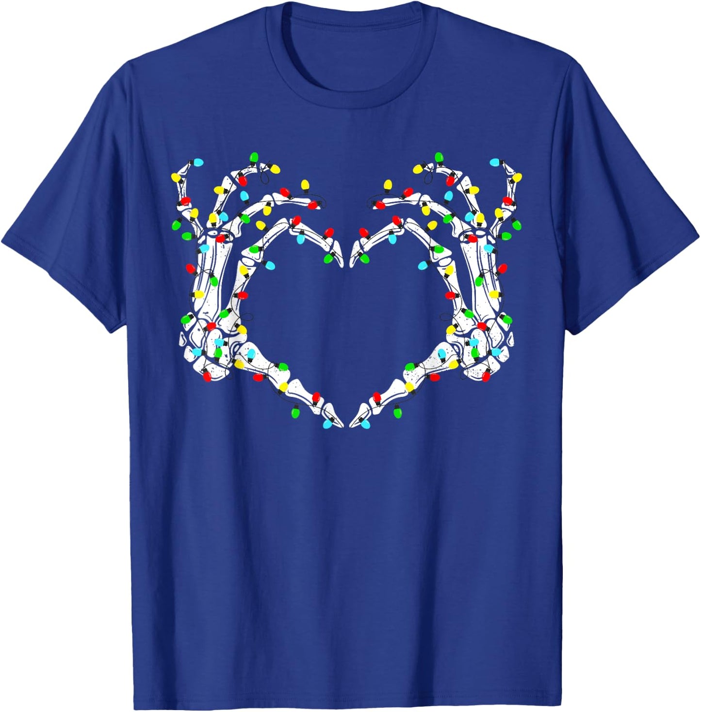 Skeleton Hands Heart Sign Light Christmas Costume Women Girl T-Shirt - T-Shirt | Royal