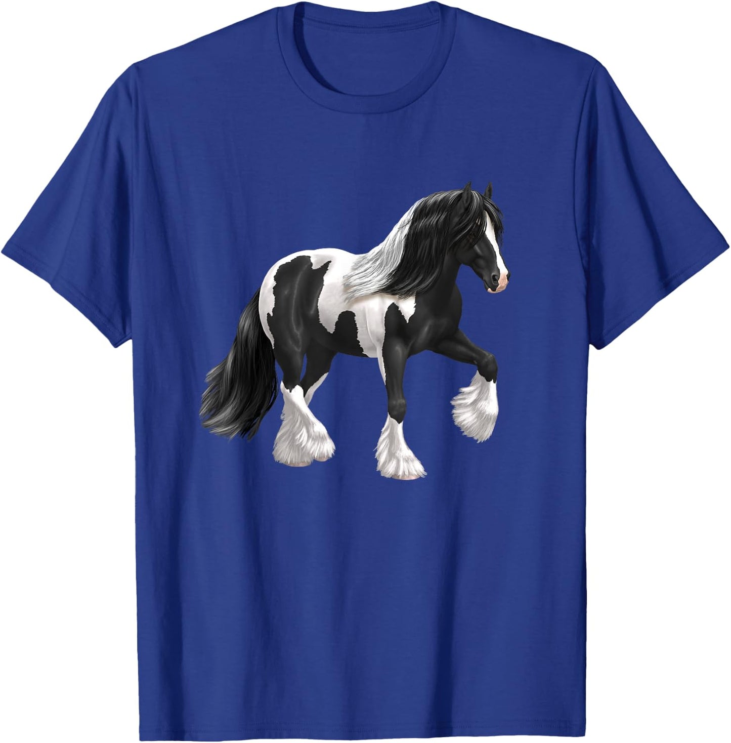 Black & White Piebald Pinto Gypsy Vanner Draft Horse T-Shirt - T-Shirt | Royal