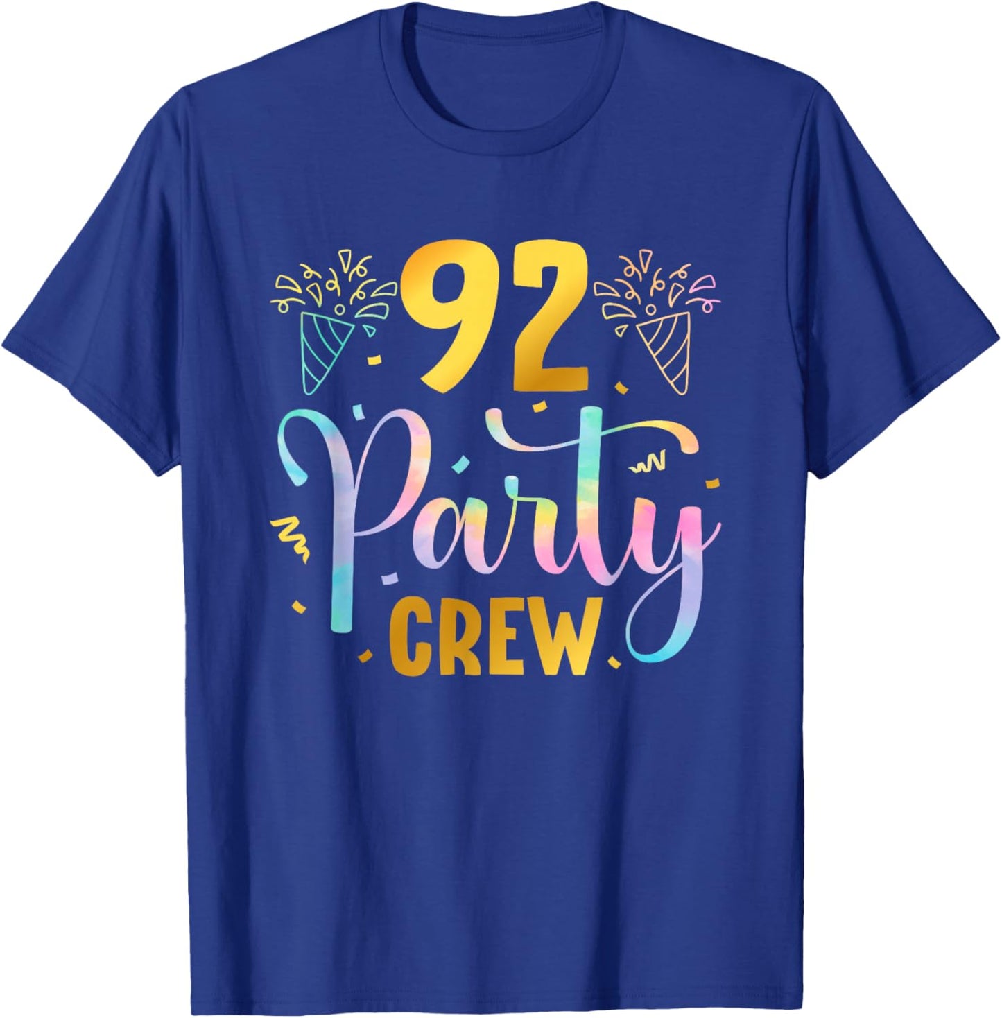 92 Party Crew 92nd Birthday Squad 92 Years Old Birthday T-Shirt - T-Shirt | Royal