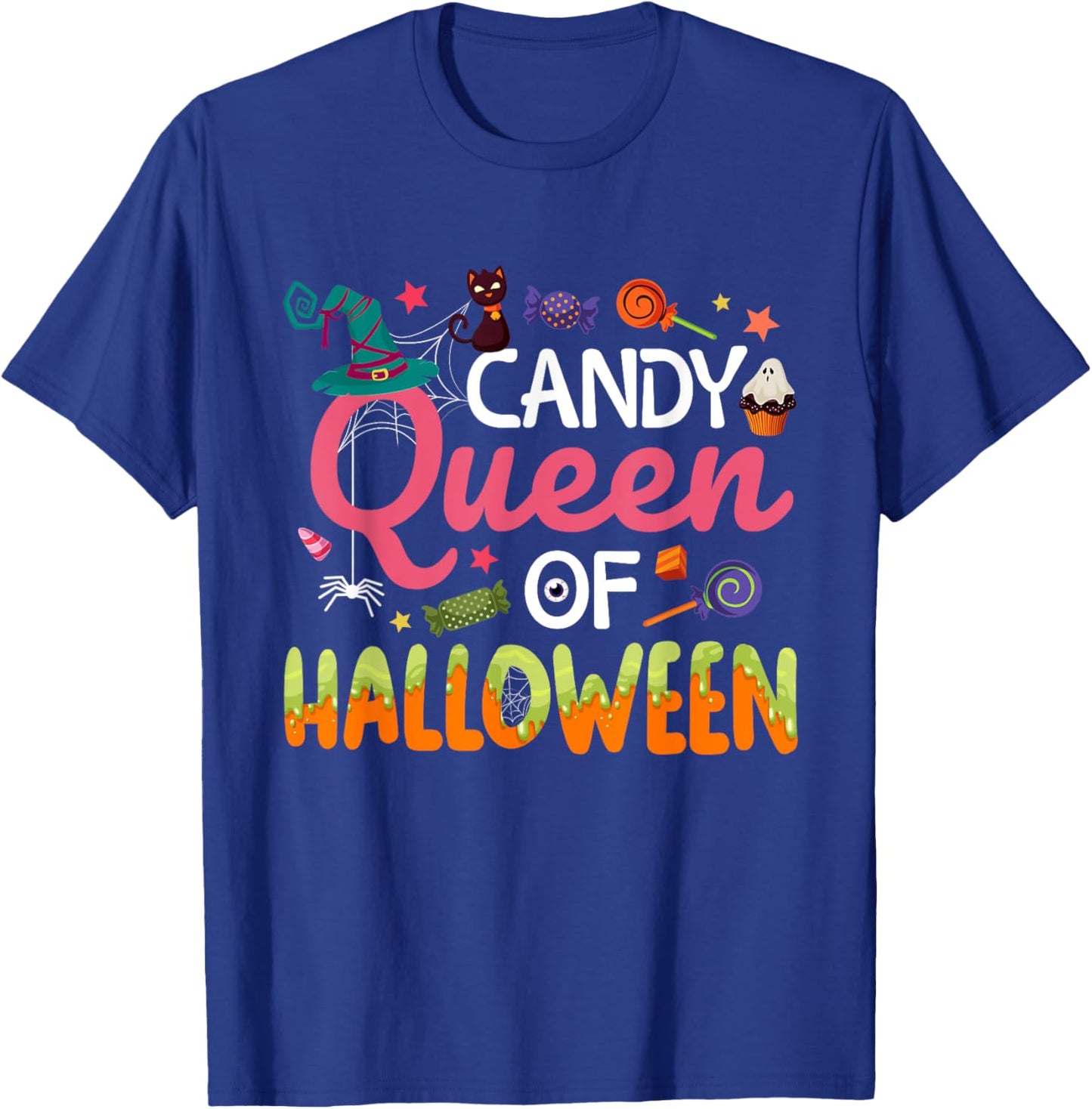 Candy Queen Of Halloween Costume Trick Or Treat Candies T-Shirt - T-Shirt | Royal