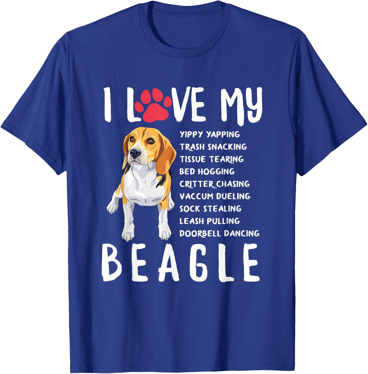 I Love My Beagle - Funny Beagle Lover Gift T-Shirt - T-Shirt | Royal