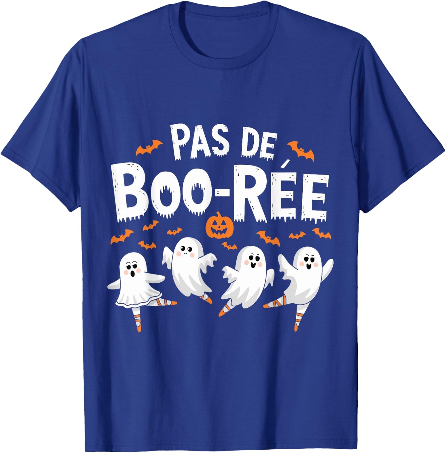 Pas De Boo-rée Ghost Ballet Dancer Funny Halloween Ballet T-Shirt - T-Shirt | Royal