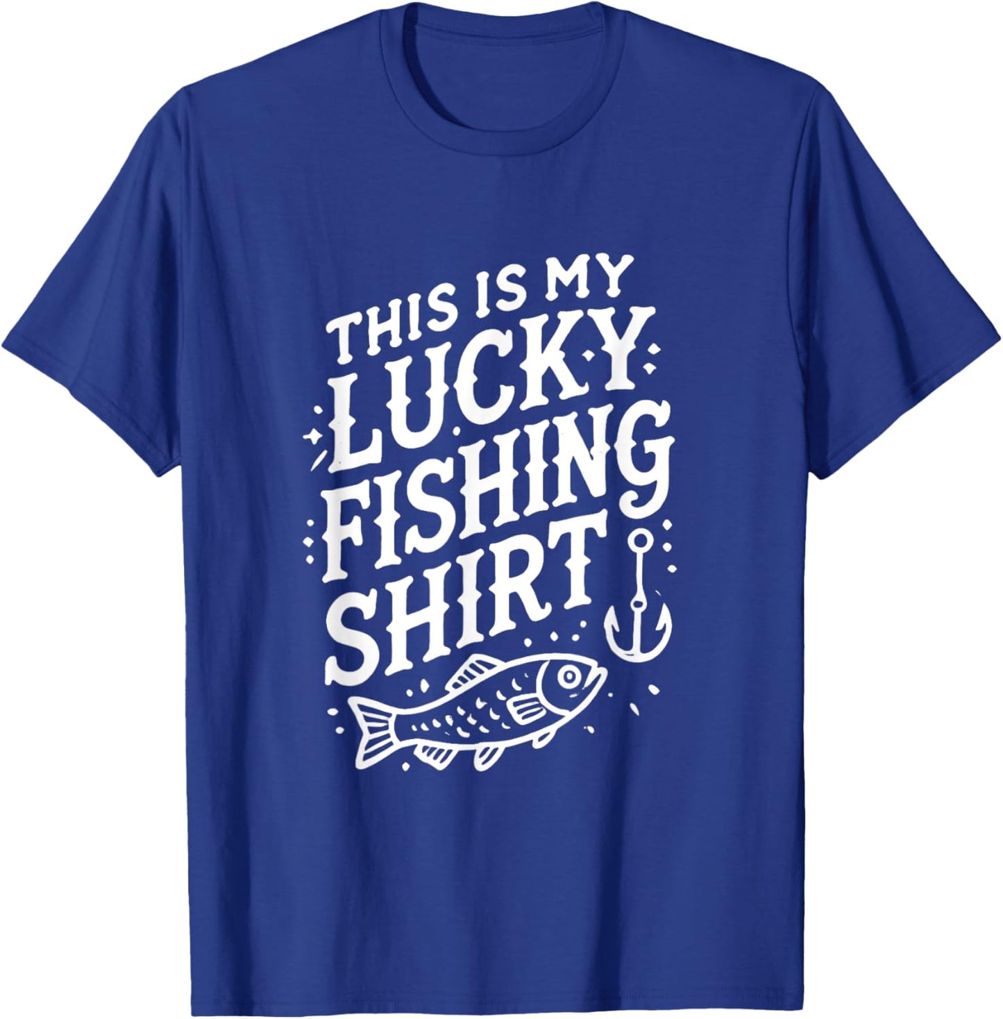 This Is My Lucky Fishing Gear - Funny Fisherman Artwork T-Shirt - T-Shirt | Royal