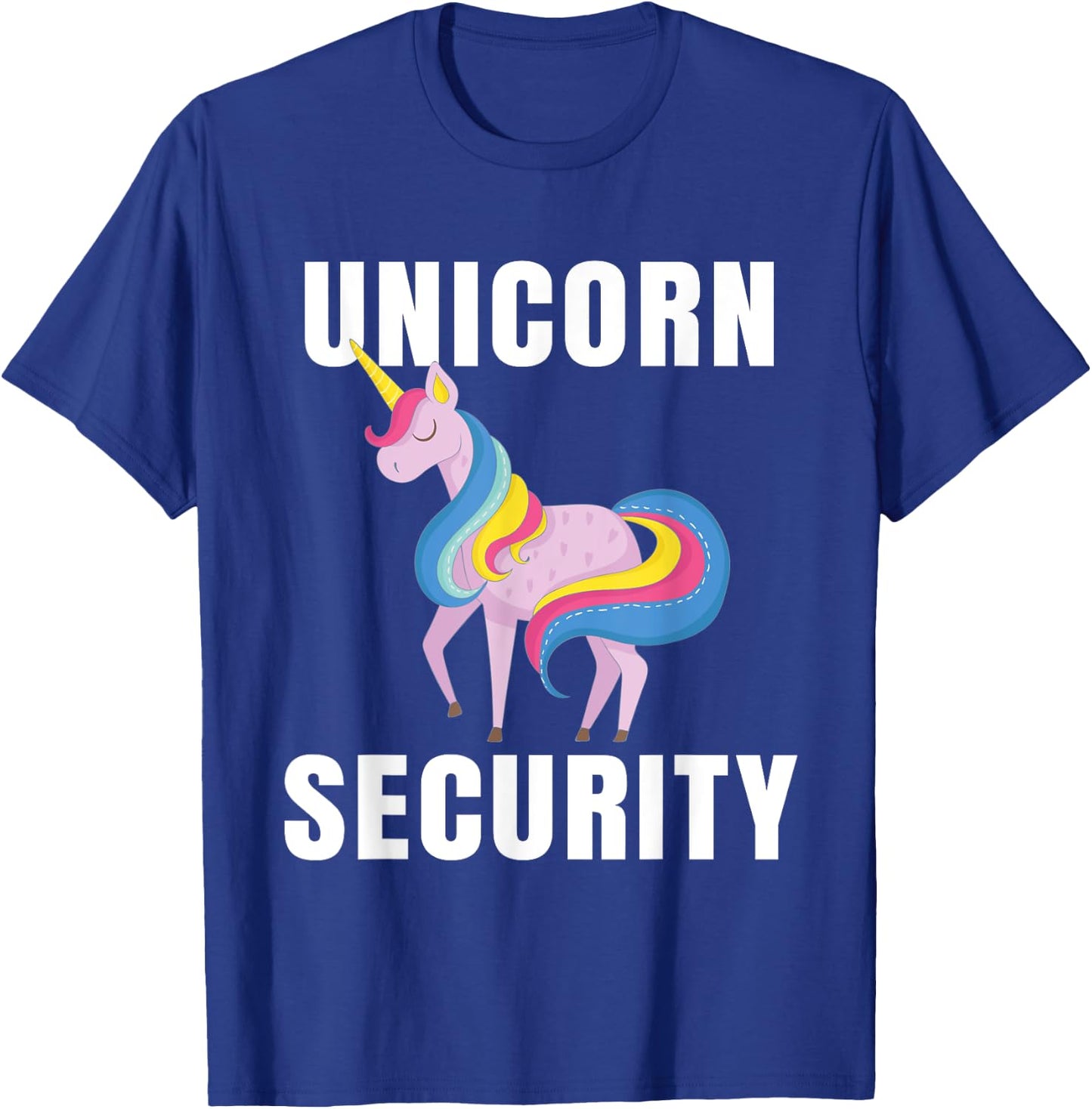 Funny Graphic Rainbow Unicorn Security Gift Design for Love T-Shirt - T-Shirt | Royal