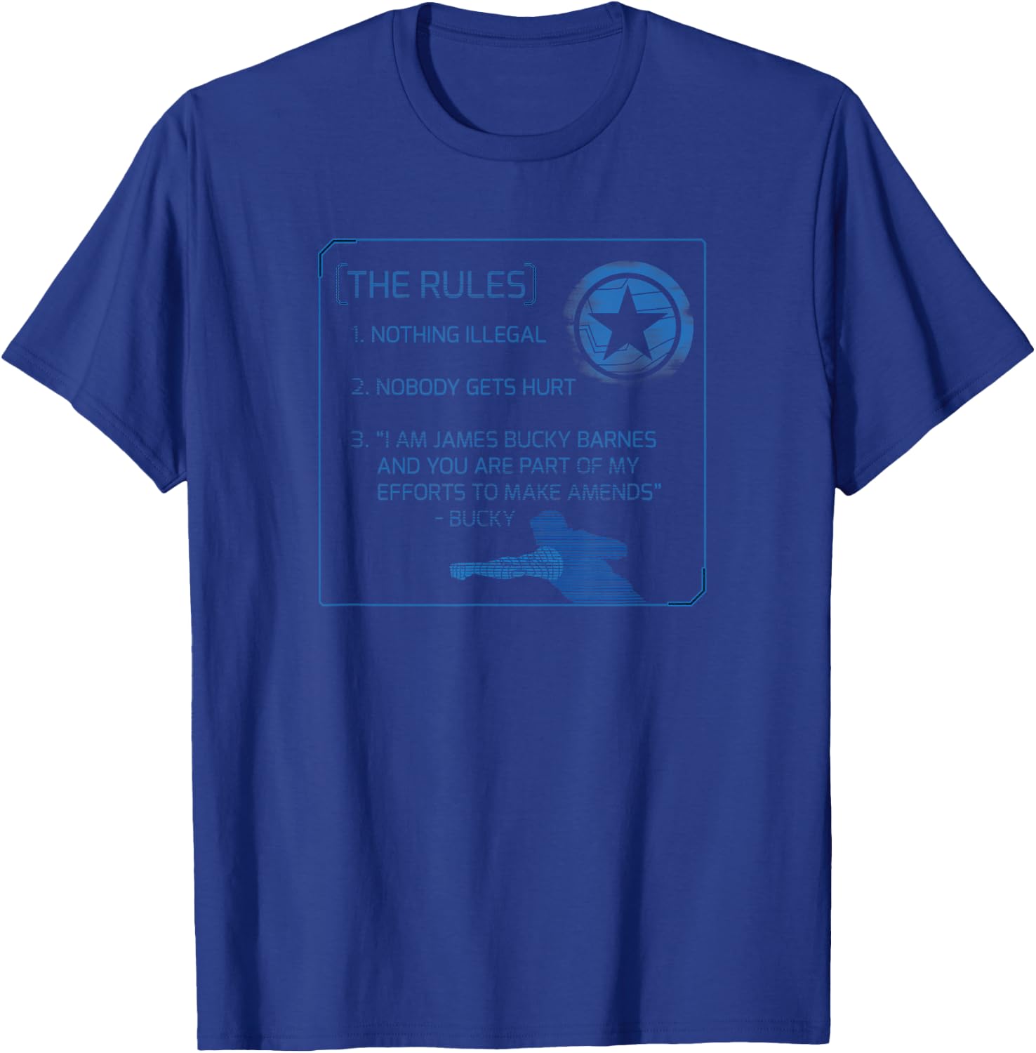 Marvel The Falcon and The Winter Soldier Bucky Barnes Rules T-Shirt - T-Shirt | Royal