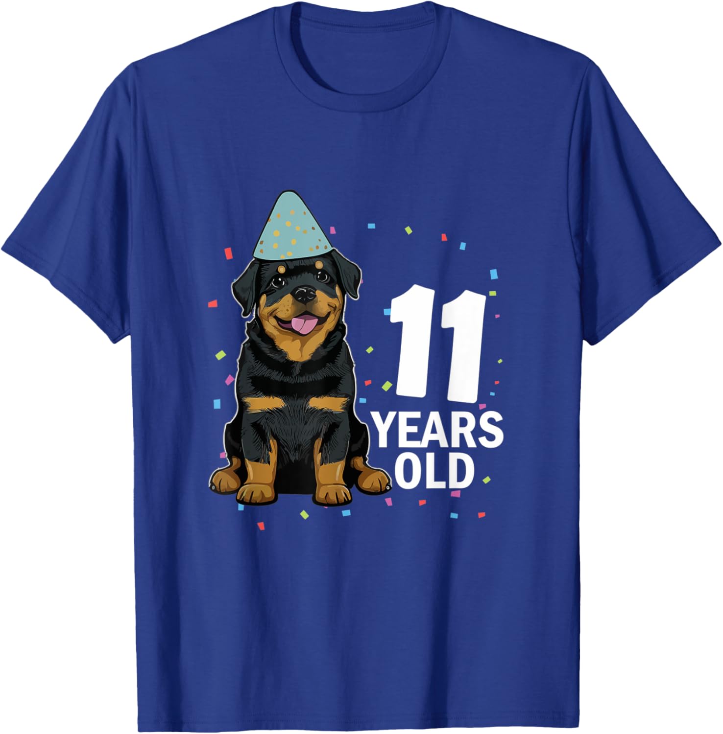 11 Years Old Birthday Rottweiler Dog Lover 11th Party Kid T-Shirt - T-Shirt | Royal