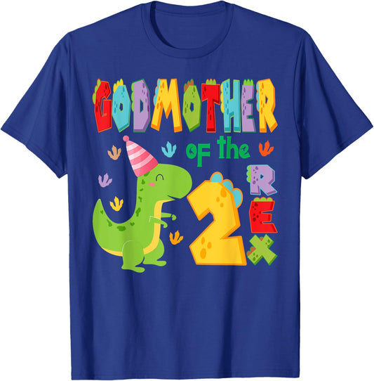 Godmother of The Two Rex 2Nd Birthday Boy Dinosaur T-Rex T-Shirt - T-Shirt | Royal