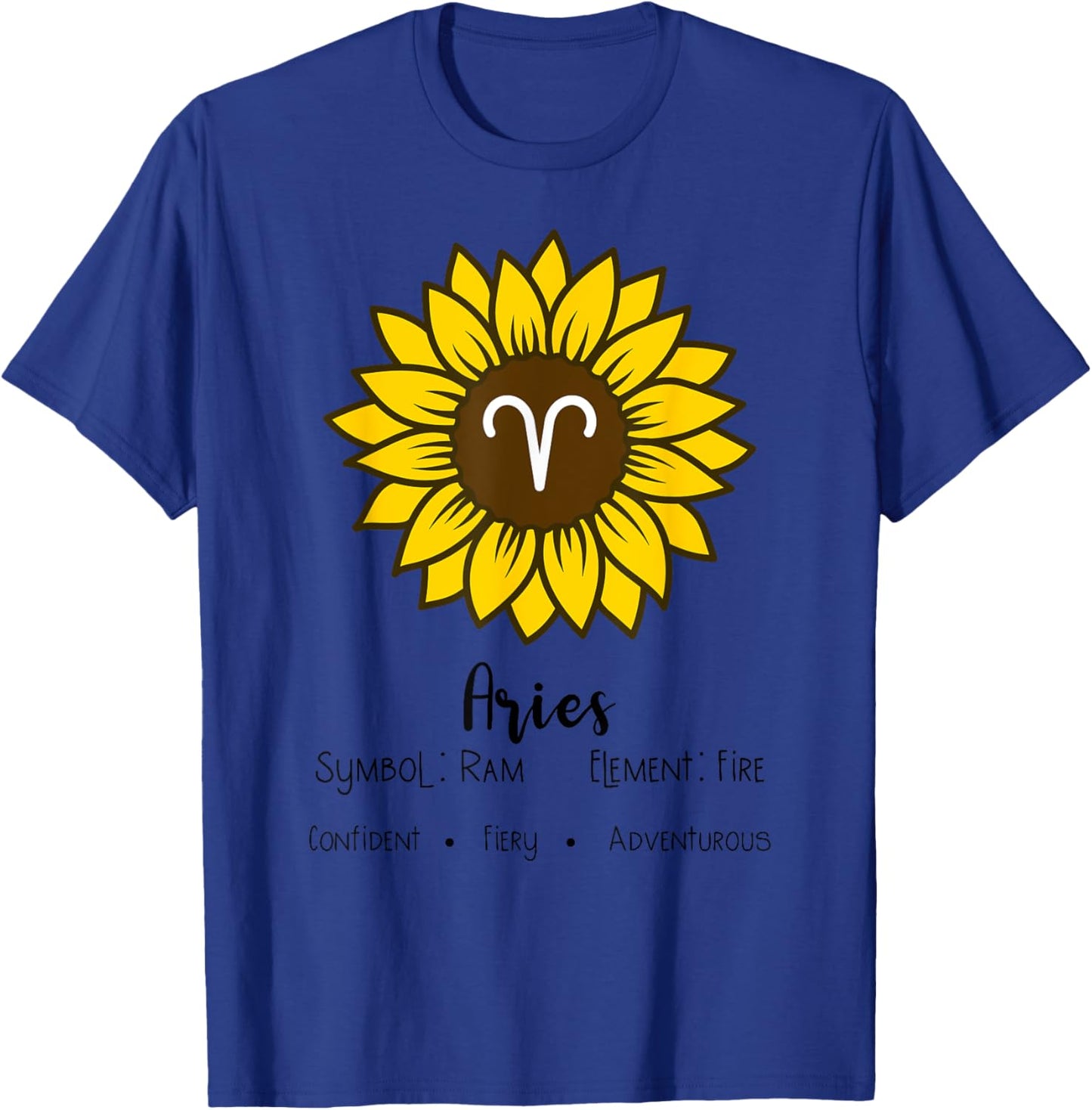 Sunflower Aries Birthday Horoscope Zodiac Astrology Women T-Shirt - T-Shirt | Royal