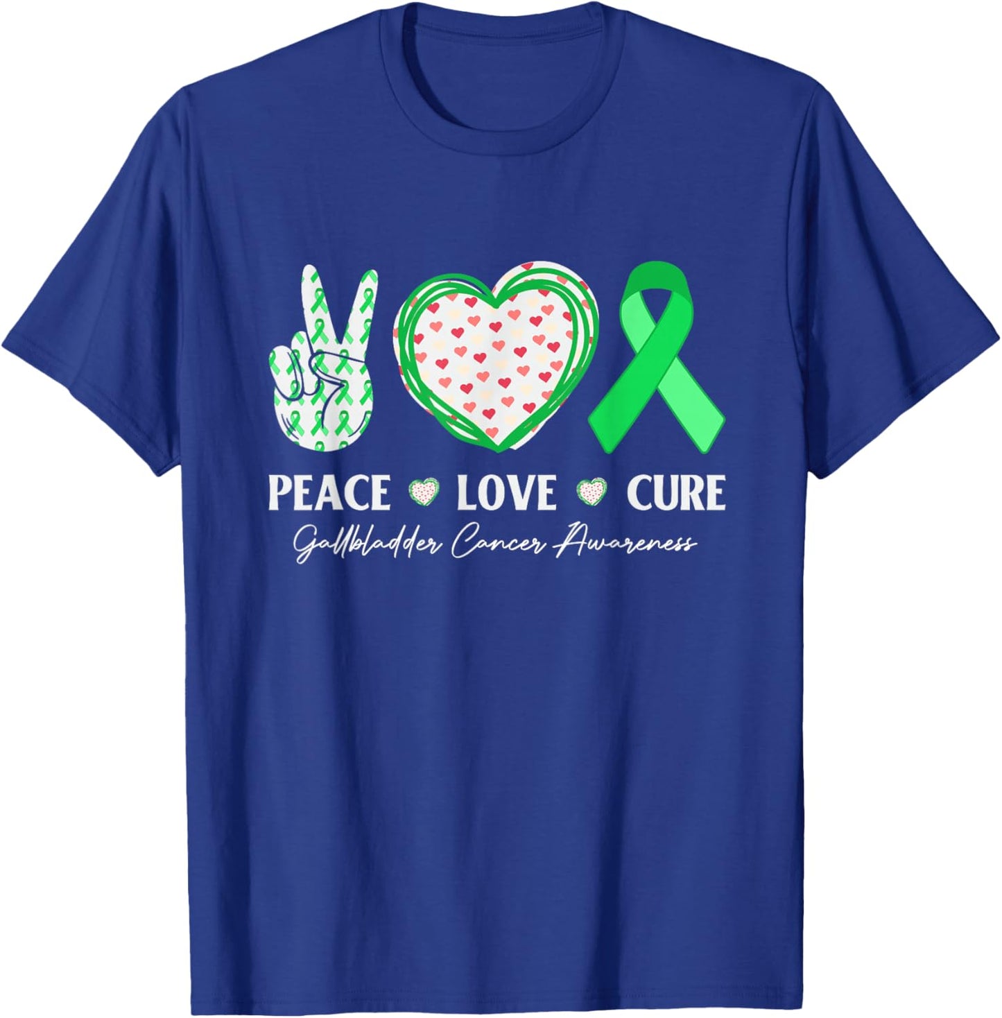Peace Love Cure Gallbladder Cancer Awareness Men T-Shirt - T-Shirt | Royal
