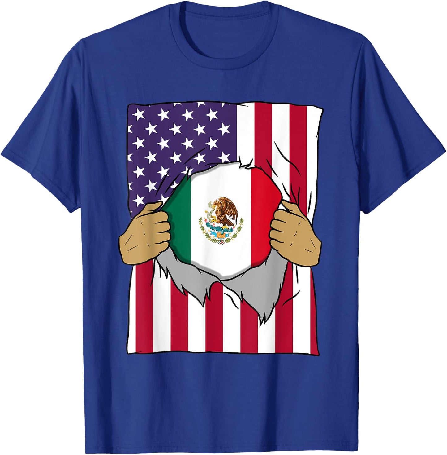 Mexico Flag Blood Inside Me Home Pride Mexican American Gift T-Shirt - T-Shirt | Royal