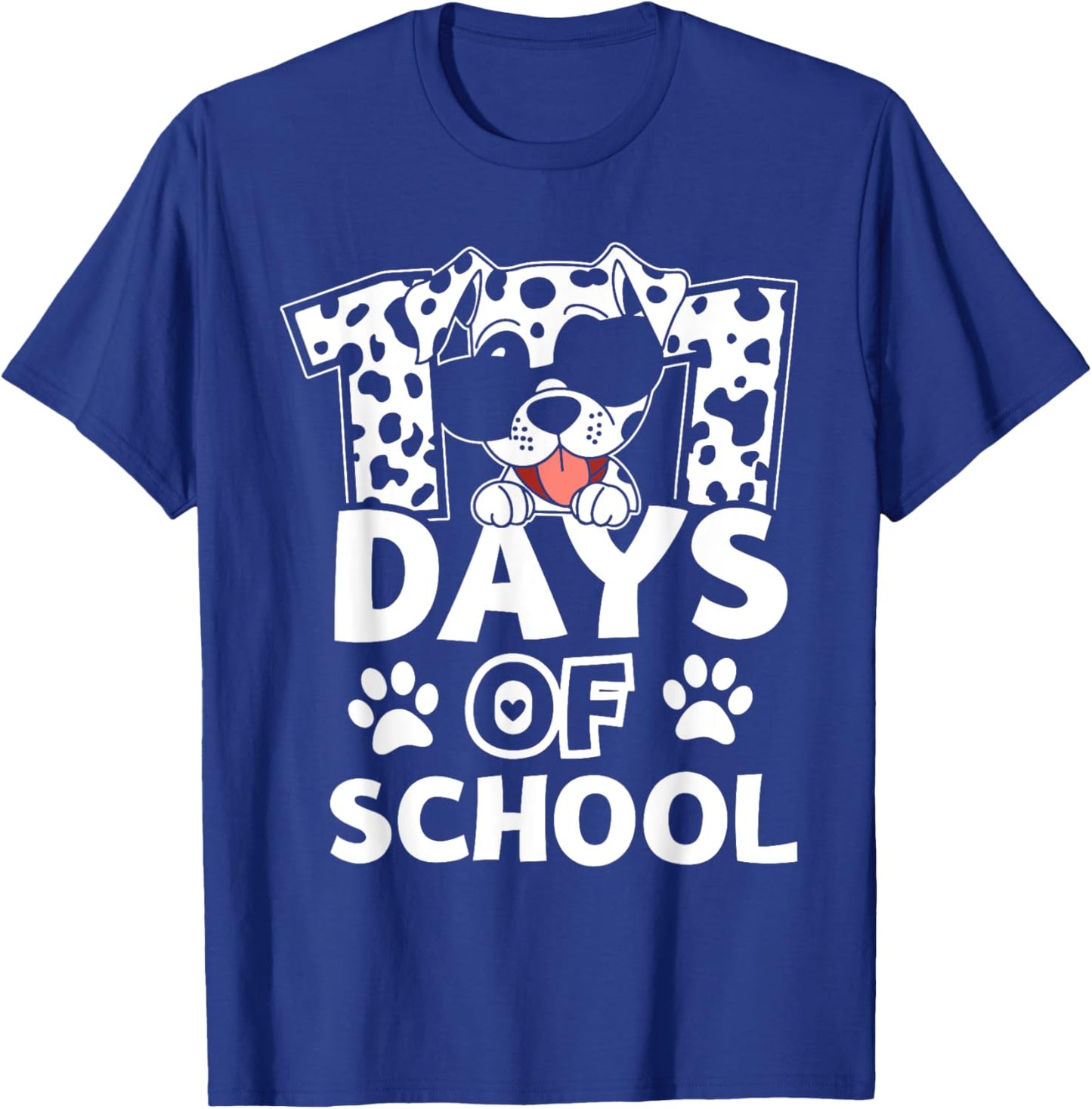 Happy 101 Days School Cute Dog 100 Days Smarter Student Kids T-Shirt - T-Shirt | Royal
