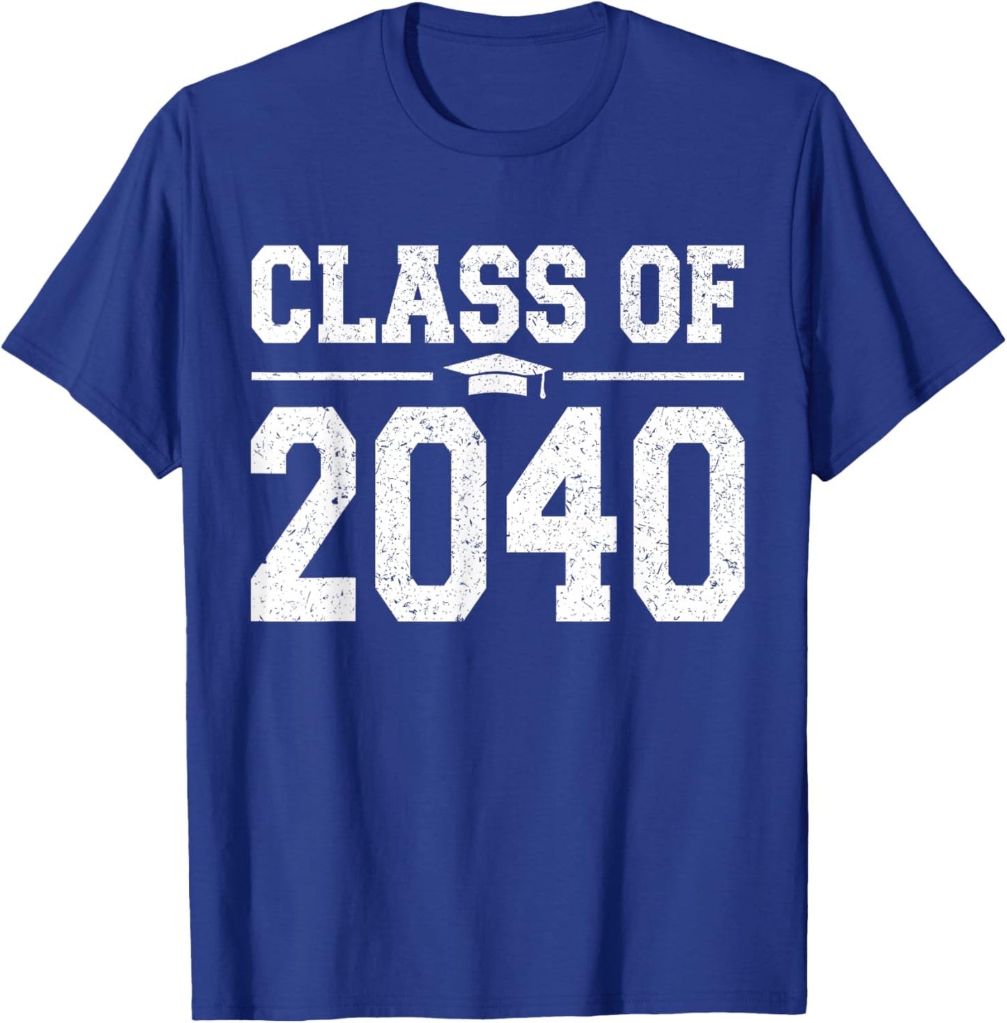 Class of 2040 Grow With Me Graduation Vintage Kindergarten T-Shirt - T-Shirt | Royal