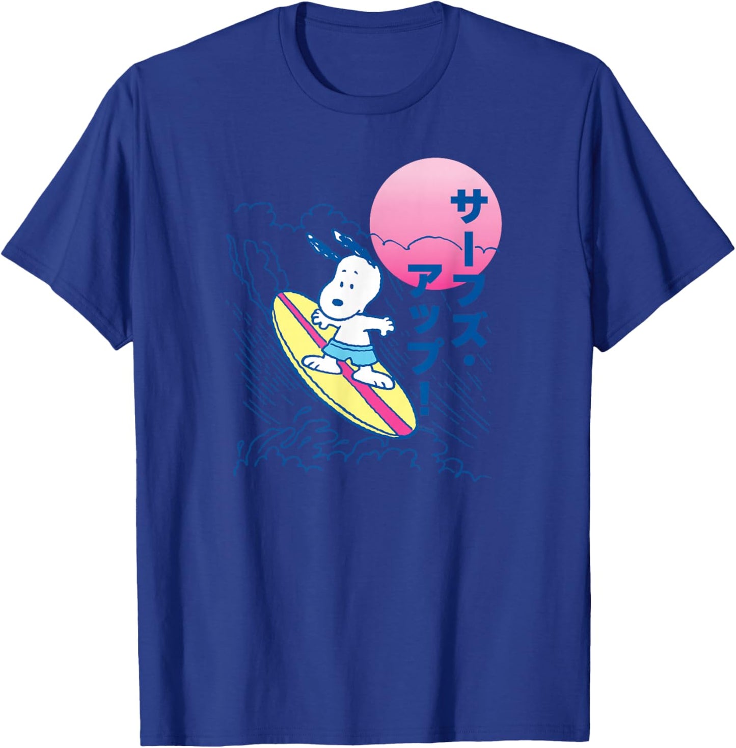 Peanuts - Snoopy Surf Kanji T-Shirt - T-Shirt | Royal
