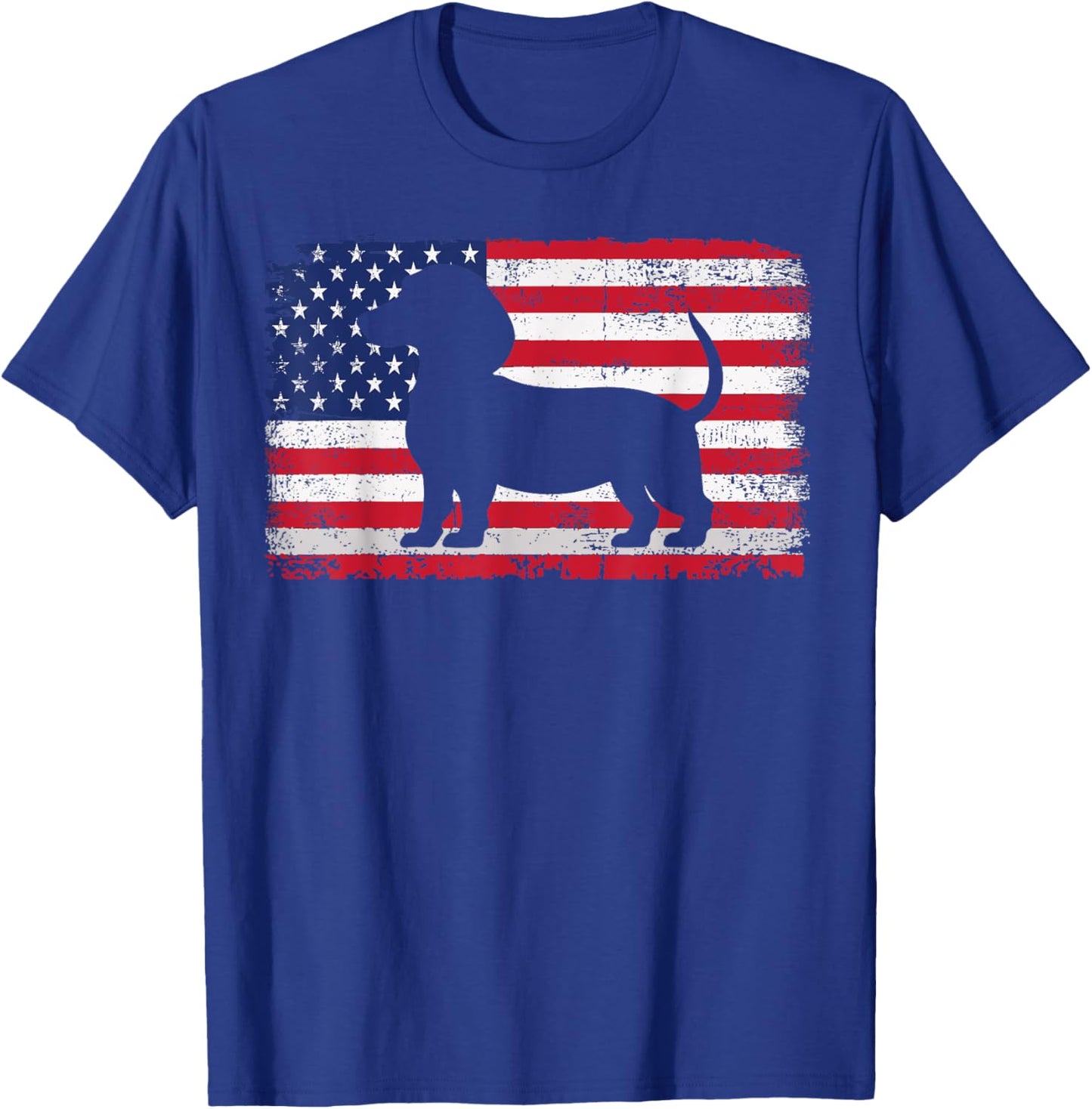 Dachshund Dog Lover 4th of July Patriotic American Flag USA T-Shirt - T-Shirt | Royal